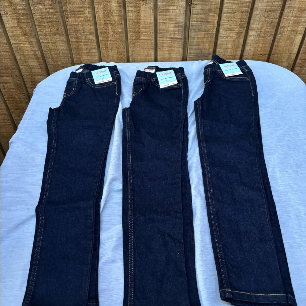 3 Pair of NWT Cat & Jack Super Stretch Pull-On Skinny Jeans SIZE 8
